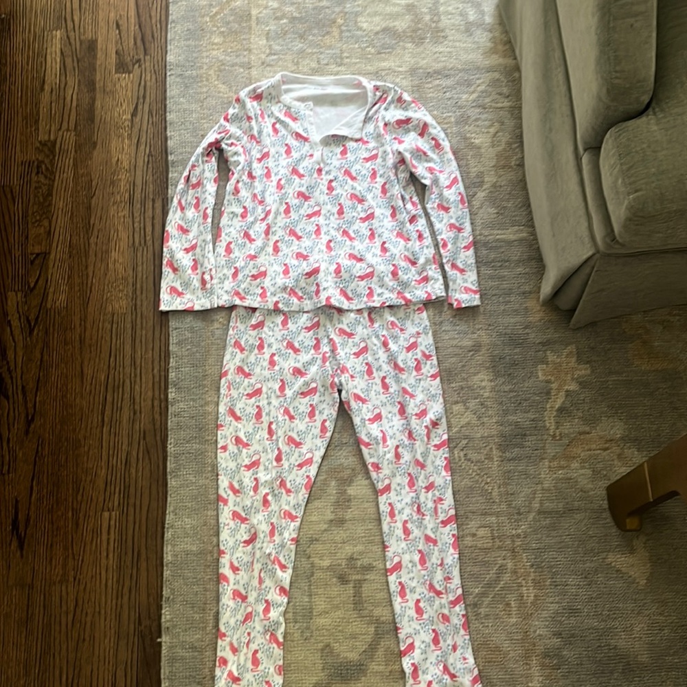 roller rabbit cheetah garden print long sleeve pajama set